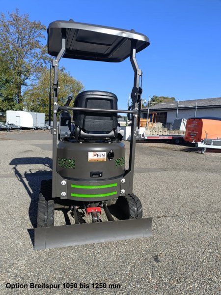 Aktionsangebot: Minibagger PRO 1,27 t inkl. Schaufel 300 mm,  Hydraulischen Daumengreifer und Schnellkuppler